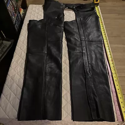 Pakistan Made  Leather Motorcycle Chaps Heavy • $99.99