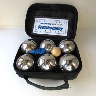 £17.99 • Buy Boules Vintage Steel French Petanque Set Of 6 In Carry Case And Extras