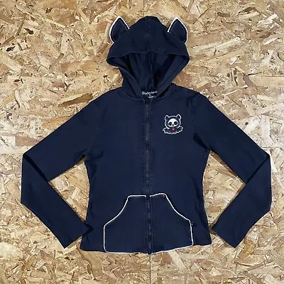 Vintage Y2K Skelanimals By Tripp NYC Zip Up Cat Ears Hoodie Womens Size L • £216.85