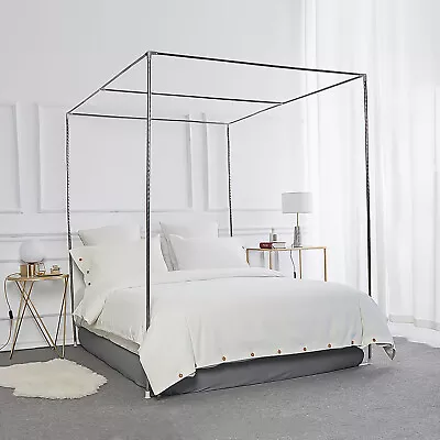 4 Corner Bed Canopy Frame Stainless Steel Post Mosquito Netting Curtain Brackets • $31.99