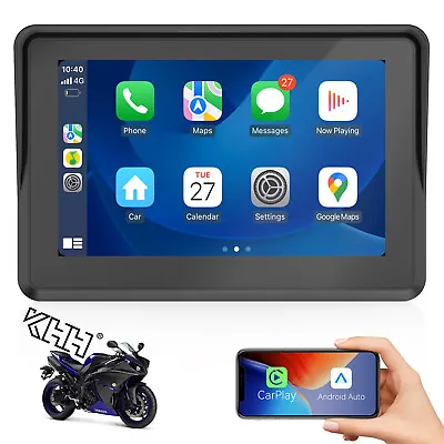 5  GPS Portable Motorcycle Navigator Wireless CarPlay Android Auto Touch Screen • $119.31