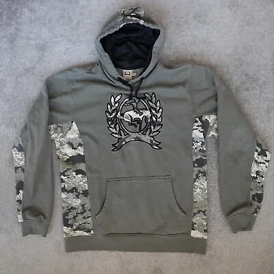 Cinch Outdoor Sweatshirt Men Medium Gray Camo Big Logo Hoodie Pullover Workwear • $24.95