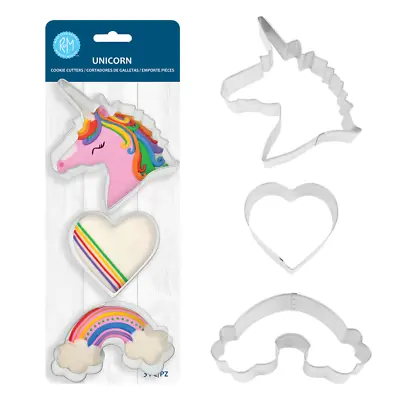 $17.99 • Buy R&m Stainless Steel Unicorn Cookie Cutter Set 3
