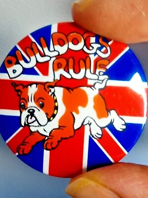 £3.99 • Buy English Bulldog Badge With Union Jack British Bulldogs Rule Pin