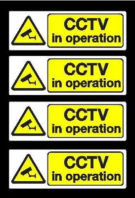 £1.99 • Buy Pack Of 4 CCTV In Operation Warning Car Van Home Taxi Sticker P4Y