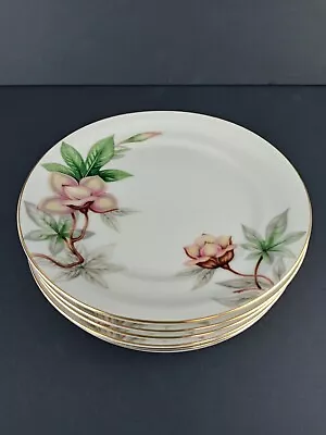 Vintage Ivory China Meito China Woodrose 7 Pcs Bread Plates 6.4  Wide • £27.55