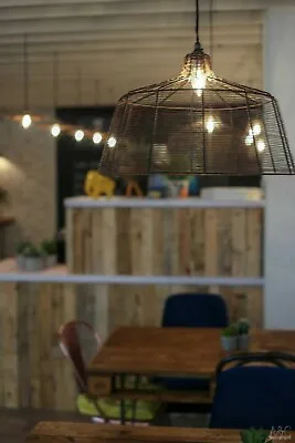 LARGE 20  Wire Light Shade Industrial Rustic Vintage Retro Ceiling Pendant  • £39.99