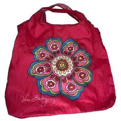 Vera Bradley Market Tote Reusable Shopping Bag Pink Floral • $10