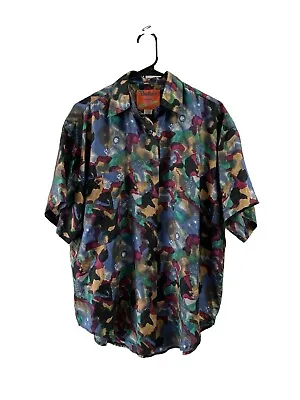 Vintage Silk Men’s Button Down Shirt  • $17