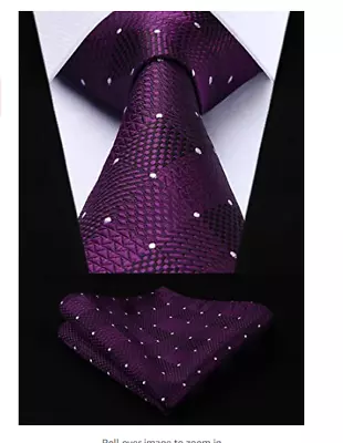 Men Classic Necktie Wedding Tuxedo Geometric Striped Dress Ties W/ Pocket Square • $25.15