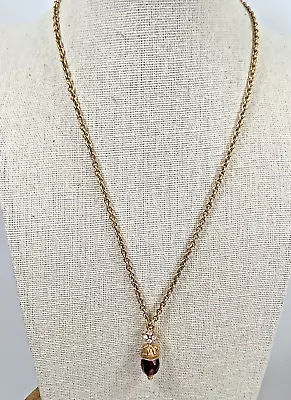 The Vatican Library Collection 18” Necklace Gold Pendant Faceted Bead Rhinestone • $21.99