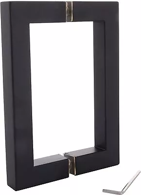 8  Matte Black Square Pull Handle Back To Back Frameless Shower Glass Door • $39.99