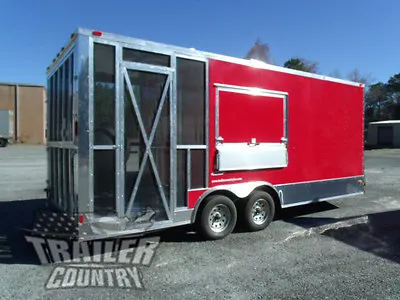 New 2024 8.5x20 V Nose Enclosed Cargo Concession Vending Trailer W/ Porch • $38595