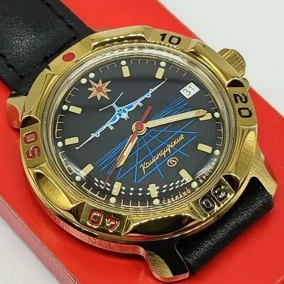 New Vostok Komandirskie 819499 Classic Mechanical Army Men's Watch Black Dial • $69.90