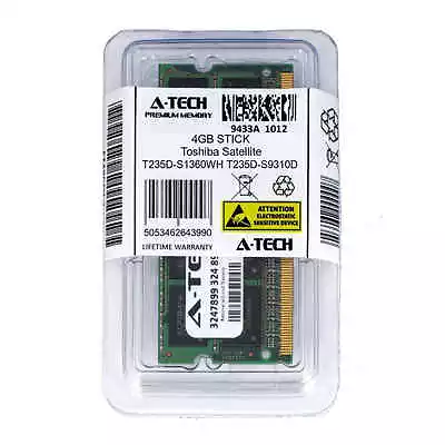 4GB SODIMM Toshiba Satellite T235D-S1360WH T235D-S9310D T235-S1350 Ram Memory • $14.99