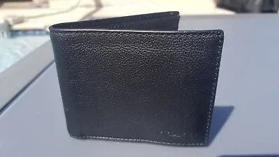 Coach Men’s Soft Pebbled All Leather Bifold Wallet Black • $49.95