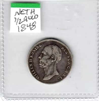 1848 Netherlands 1 /2 Gulden • $30