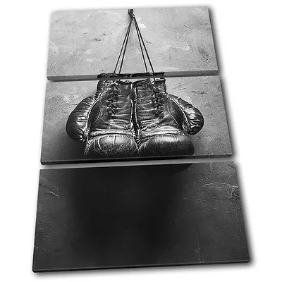 Boxing Gloves Gym Vintage Sports TREBLE CANVAS WALL ART Picture Print • $126.49