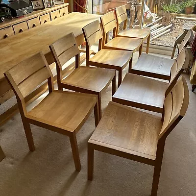 8 X Habitat Massello Solid Oak Dining Chairs  • £299