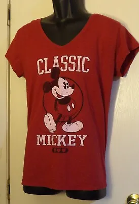 Disney Mickey Mouse Distressed Women's Juniors XL 15/17 Classic Mickey T-Shirt • $10