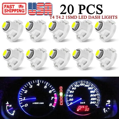 White T4 T4.2 Neo Wedge Dash A/C Climate Control HVAC Switch LED Light Bulb 20X • $12.66