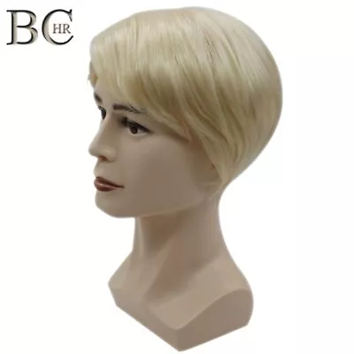 Short Straight Synthetic Wig Male Hair Fleeciness Realistic Natural Blonde Wigs • $19.14