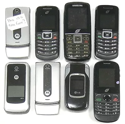 Lot Of 8 Vintage TracFone Phones - Samsung / Motorola / LG / Alcatel • $19.54