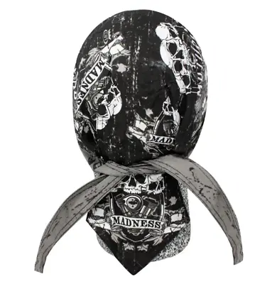 Biker Headwrap Danbanna Deluxe Cotton Du-Rag Cap Doo Rag Bandana Skull Madness • $11.55