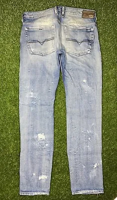 DIESEL ZATHAN JEANS DISTRESSED MEDIUM BLUE WASH Distressed Size 32 READ • $35