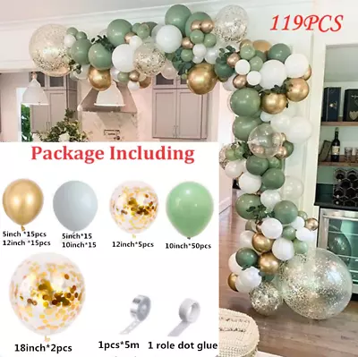 Sage Balloons+Balloon Garland Arch Kit Set Birthday Wedding Party Decorations AU • $22.98