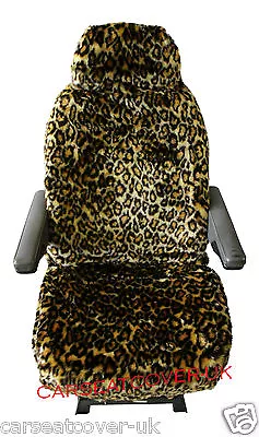 Talbot Express Luxury Motorhome Seat Covers - Leopard Faux Fur Pair • $80.88