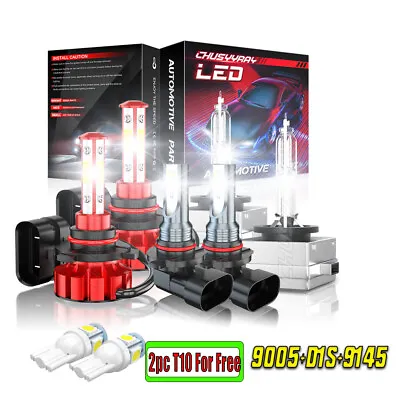 For Jeep Grand Cherokee 2008-2013 HID/LED Headlight Fog Light Bulbs Kit • $39.89