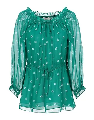 NWT Diane Von Furstenberg DVF Off-the-Shoulder Silk Top Blouse Size 0 • $234.39