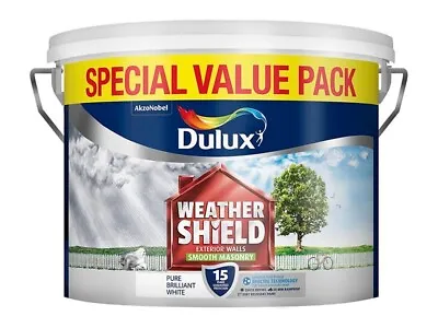 Dulux Weathershield Smooth White Masonry Paint 7.5L • £31.75