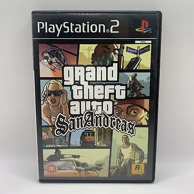 Grand Theft Auto San Andreas PS2 2004 Action-Adventure Rockstar Games MA15+ VGC • $18.95