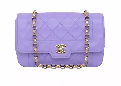 CHANEL Violet Purple Mini Diana 24K Gold CC Flap Crossbody Shoulder Bag Purse • $3250