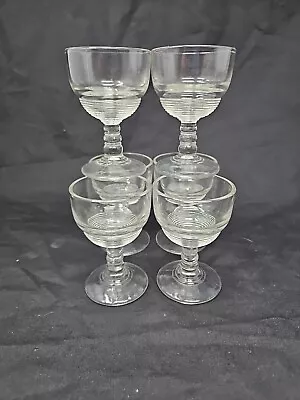 VTG Anchor Hocking Manhattan Art Deco Cordial Sherry Glasses - Set Of 6 - 2 Oz • $20