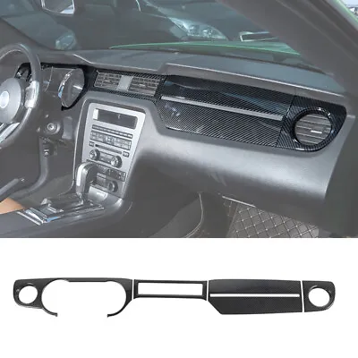 Carbon Fiber Interior Center Console Dashboard Decor Trim For Ford Mustang 10-14 • $54.99