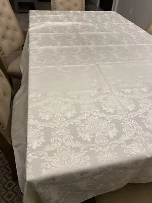 Ivory Cream Off White Baroque Pattern Tablecloth 60 X 84 • $20