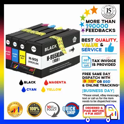 4x Yyuda NoN-OEM 955 XL Ink Cartridges For HP Officejet Pro 7740 8210 8710 8720 • $50