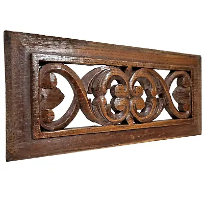 Pierced Scroll Leaves Carving Pediment 12 1 Antique French Architectural Salvage • $109