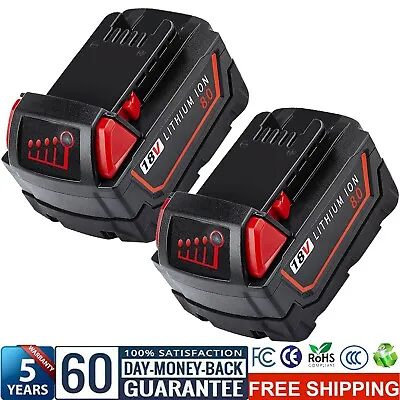 2PACK 8.0AH For Milwaukee 18V For M18 Lithium-ion Battery 48-11-1880 48-11-1860 • $48.98