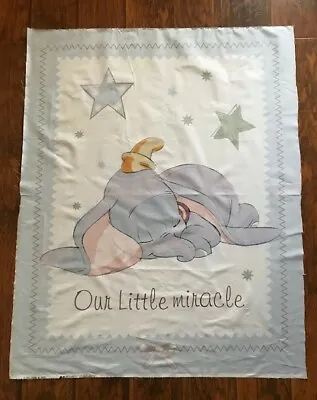 DISNEY DUMBO OUR LITTLE MIRACLE FABRIC PANEL QUILT 100% Cotton RARE DISCONTINUED • £48.20