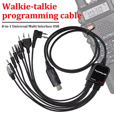 8in1 USB Programming Cable Cord With CD For Baofeng Motorola Kenwood HYT Radio • $11.96