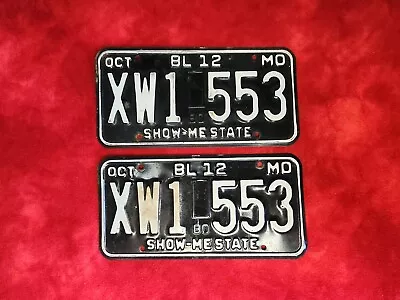 Vintage Set Of Missouri 1980 BL 12 Truck License Plate Black & White  • $17.95