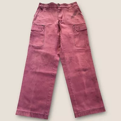 Duluth Trading Company Pink Canvas Cargo Work Pants 36x34 Dyed • $34.99