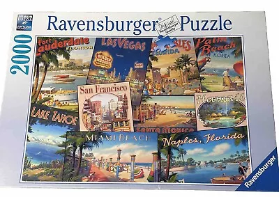 Ravensburger Vintage Vacations 166800 2000 Piece Jigsaw Puzzle Hawaii LV SF FL • $34.99