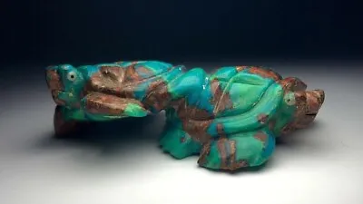 Zuni Carved Royston Turquoise Turtle Pair Fetish By Ron Laahty (d.) 422 Cts • $2755.20