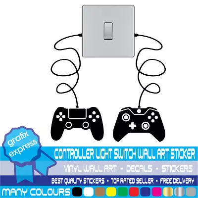 Gaming Controller Light Switch Vinyl Sticker Wall Art Decal Gamer Room Bedroom • £3.88