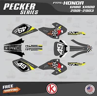 Graphics Kit For HONDA XR80 XR100 (2001-2003) Pecker Series - Smoke • $59.99